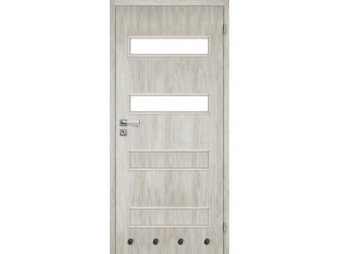 Zdjęcie: Drzwi wewnętrzne 80 cm prawe 2/4 dąb srebrny lakierowany Milano VOSTER