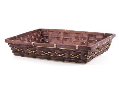Zdjęcie: Koszyk bambusowy prostokątny 38x29x7 cm brązowy TIN TOURS