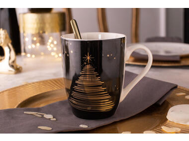 Zdjęcie: Kubke baryłka Golden Christmas 300 ml czarny ALTOMDESIGN