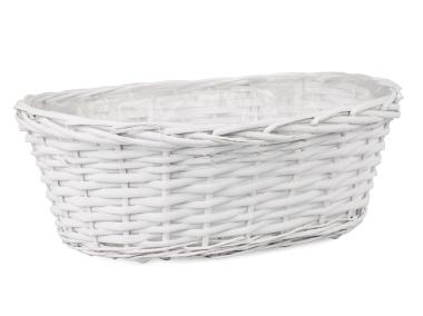 Zdjęcie: Koszyk wiklinowy do obsadzania 44x32x17 cm biały TIN TOURS
