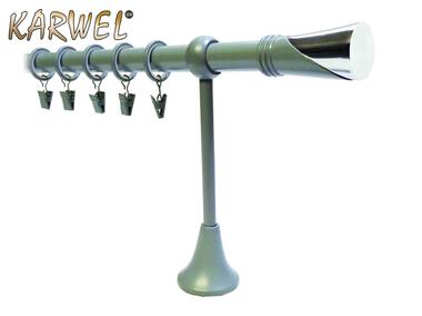 Zdjęcie: Karnisz pojedynczy Victoria fi 19 mm - 240 cm szary taza folia KARWEL