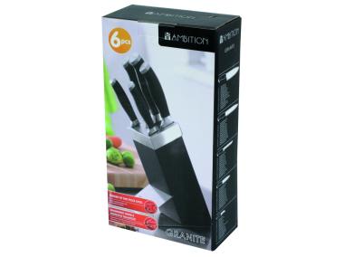 Zdjęcie: Komplet noży w bloku Granite 6-elementowy AMBITION