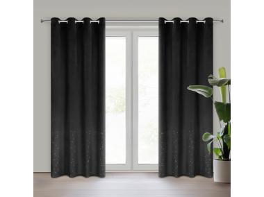 Zdjęcie: Zasłona gotowa Ariadna 140x250 cm czarny EUROFIRANY
