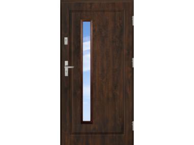 Zdjęcie: Drzwi zewnętrzne stalowo-drewniane Disting Mario 04B Orzech 80 cm prawe KR CENTER