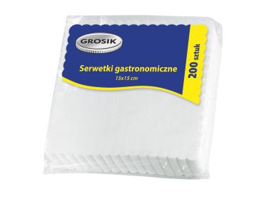 Zdjęcie: Serwetki gastronomiczne ząbkowane 15x15 cm - 200 szt. GROSIK