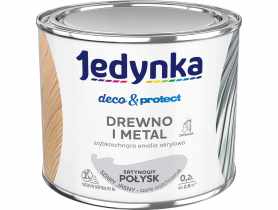 Emalia akrylowa Deco&Protect drewno i metal satynowy połysk szary jasny 0,2 L JEDYNKA