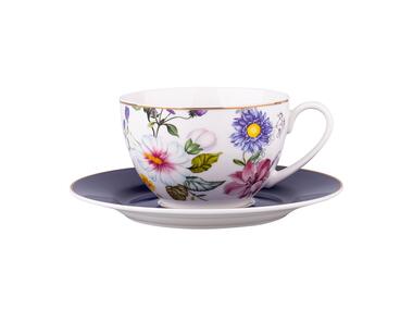 Zdjęcie: Filiżanka 200 ml ze spodkiem 15 cm nbc w opasce pvc blooming ALTOMDESIGN