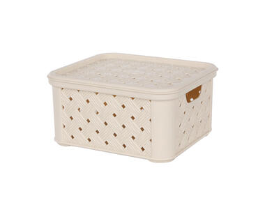 Zdjęcie: Koszyk mały Arianna 16,6x14,5x8,5 cm z pokrywą kremowyowy ALTOMDESIGN
