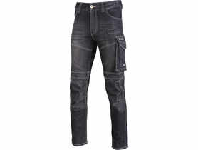 Spodnie jeansowe czarne stretch ze wzmocn., S, CE, LAHTI PRO