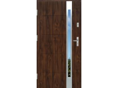 Zdjęcie: Drzwi zewnętrzne stalowo-drewniane Disting Nicolo 12B Orzech 90 cm lewe KR CENTER