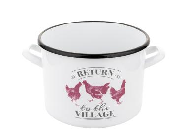 Zdjęcie: Garnek emaliowany Village bez pokrywki 22 cm - 5,5 L prosty FLORINA