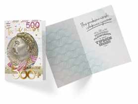Karnet PP-2186 Urodziny - banknot 500 KUKARTKA