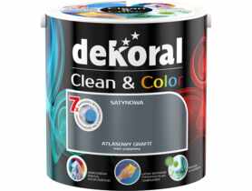 Farba satynowa Clean&Color 2,5 L atlasowy grafit DEKORAL