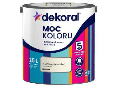 Zdjęcie: Farba lateksowa Moc Koloru minimalistyczny beż 2,5 L DEKORAL