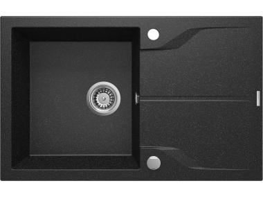 Zdjęcie: Zlewozmywak Andante grafitowy granit 1K Z/O 780x490x194, space saver DEANTE