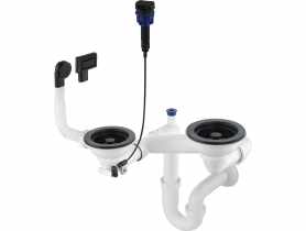 Syfon do zlewozmywaka granitowego 1.5- i 2-komorowego - Space-Saver Space-Saver nero DEANTE