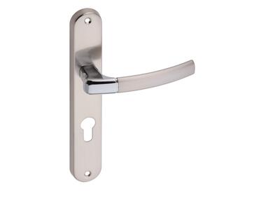 Zdjęcie: Klamka wewnętrzna Carino DH-91A szyld długi na wkładkę chrom+nikiel szczotkowany GAMET BASIC LINE