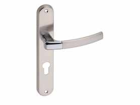 Klamka wewnętrzna Carino DH-91A szyld długi na wkładkę chrom+nikiel szczotkowany GAMET BASIC LINE