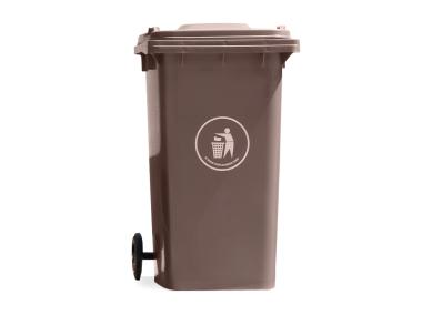 Zdjęcie: Kosz pojemnik na odpady 240 L brązowy MIRPOL