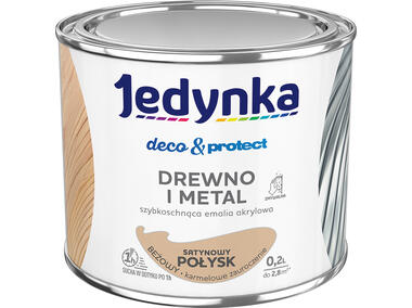 Emalia akrylowa Deco&Protect drewno i metal satynowy połysk beżowy 0,2 L JEDYNKA