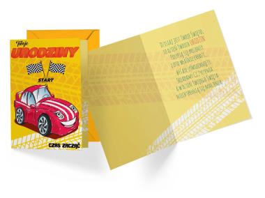 Zdjęcie: Karnet PR-413 Urodziny dziecięce - auto KUKARTKA