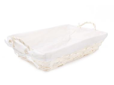 Zdjęcie: Kosz wiklinowy taca 36x23x7/10 cm biały TIN TOURS