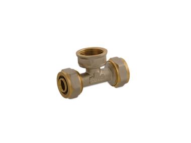 Zdjęcie: Trójnik PEX 20 x 1/2 x 20 mm gwint wewnętrzny system skręcany IDMAR