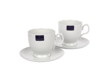 Zdjęcie: Komplet 2 filiżanek Cappuccino Mariapaula biała 350 ml, Spodek 17 cm ALTOMDESIGN