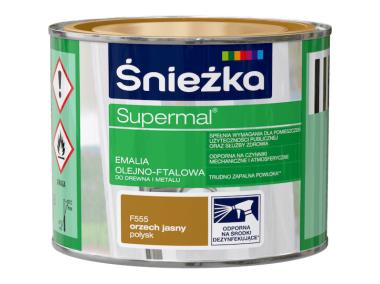 Zdjęcie: Emalia Supermal orzech jasny F555 0,2L ŚNIEŻKA