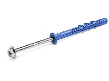 Zdjęcie: Kołek ramowy poliamidowy FF1 14x240 mm z kołnierzem wkręt ocynk galwaniczny, 20 sztuk RAWLPLUG