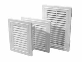 Kratka wentylacyjna skośna płaska 14/14 cm rozmiar 150x155 mm biały PRZYBYSZ