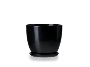Zdjęcie: Doniczka Klasik 3 czarny połysk 18x14 cm FLOWERPOT