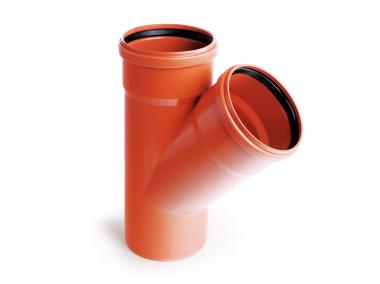Zdjęcie: Trójnik kanalizacyjny KZ PVC 110/110 45 stopni PIPELIFE