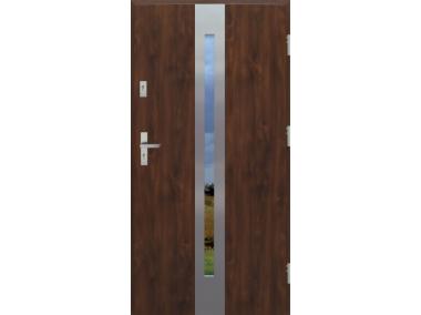 Drzwi zewnętrzne stalowo-drewniane Disting Otello 08 Orzech 90 cm prawe KR CENTER