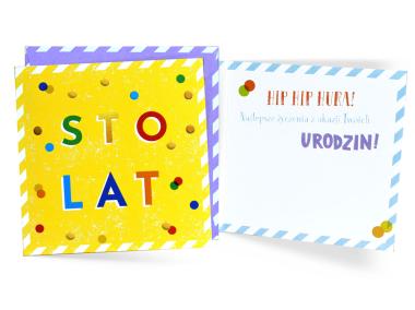 Zdjęcie: Karnet QR-020 Urodziny - Sto lat KUKARTKA