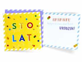 Karnet QR-020 Urodziny - Sto lat KUKARTKA