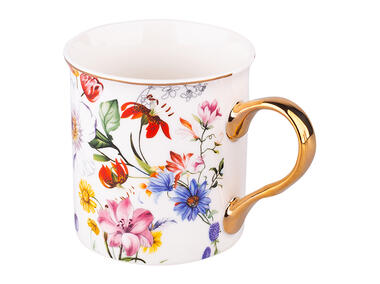 Zdjęcie: Kubek prosty ze złotym uchem nbc 250 ml blooming ALTOMDESIGN