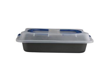Zdjęcie: Forma prostokątna do ciasta 36,3x24,5x5,5 cm z plastikową pokrywą i uchwytem ALTOMDESIGN