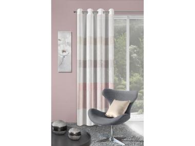 Zdjęcie: Zasłona Erli 140x250 cm kremowo-różowa na przelotkach EUROFIRANY