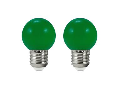 Zdjęcie: Żarówka LED G45 E27 36V 0,5 W zielone 2 szt. POLUX