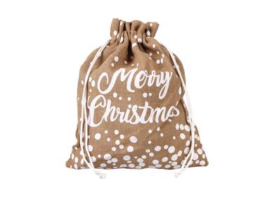 Zdjęcie: Worek jutowy świąteczny Merry Christmas 45x40 cm TIN TOURS