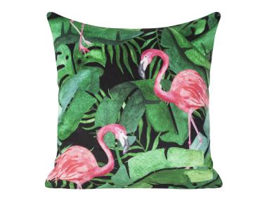 Zdjęcie: Poszewka welwetowa z nadrukiem we flamingi Tropical 45x45 cm EUROFIRANY