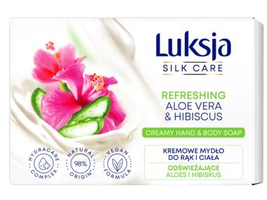 Zdjęcie: Mydło w kostce do rąk i ciała Silk Care aloes i hibiskus 0,01 kg LUKSJA