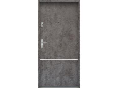 Zdjęcie: Drzwi wejściowe do mieszkań Bastion A-66 Beton ołówkowy 80 cm prawe ODR KR CENTER