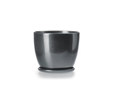 Zdjęcie: Doniczka Klasik 1 szary połysk 13x11 cm FLOWERPOT