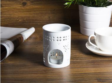 Zdjęcie: Kominek porcelanowy 8,5x8,5x11,5 dekoracja Śnieżynka biały matowy ALTOMDESIGN