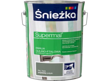 Zdjęcie: Emalia Supermal popielaty RAL7023 5L ŚNIEŻKA