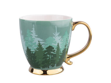 Zdjęcie: Filiżanka Jumbo Misty Forest 400 ml na stopce dekoracja I ALTOMDESIGN