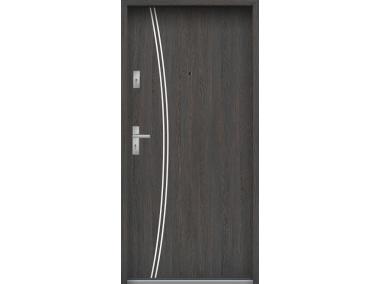 Zdjęcie: Drzwi wejściowe do mieszkań Bastion R-61 Wenge deska 80 cm prawe ODO KR CENTER