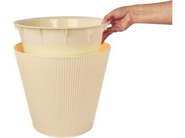 Zdjęcie: Osłonka doniczkowa z doniczką wewnętrzną Ajur 330 mm - 16 L kremowa DMS
